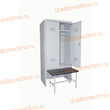 Шкаф гардеробный двухсекционный 2 двери (с нишей для скамьи) 1850*500*700 S-0,8мм - uralbiznesstroi.ru – Волгоград