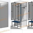 Шкаф гардеробный двухсекционный 2 двери (с нишей для скамьи) 1850*500*600 S-0,5мм - uralbiznesstroi.ru – Волгоград