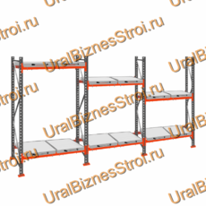 Стеллаж с выкатными платформами  2000*5400*1050 2 яруса 12 платформ - uralbiznesstroi.ru – Волгоград