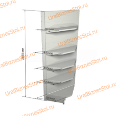 Торговый угловой стеллаж 2350*500*900 5 полок - uralbiznesstroi.ru – Волгоград