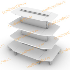 Стеллаж островной с торцевыми полками 2350*400*900 4 полки - uralbiznesstroi.ru – Волгоград