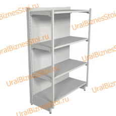 Торговый пристенный стеллаж с передней стойкой 1450*600*600 4 полки - uralbiznesstroi.ru – Волгоград
