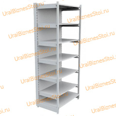 Торговый пристенный стеллаж с передней стойкой 2800*300*900 7 полок - uralbiznesstroi.ru – Волгоград