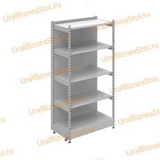 Торговый пристенный стеллаж с передней стойкой 1950*300*1200 5 полок - uralbiznesstroi.ru – Волгоград