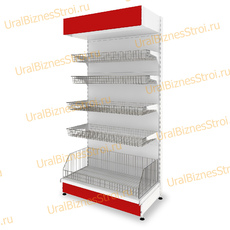 Торговый стеллаж с корзиной 2350*500*600 - uralbiznesstroi.ru – Волгоград