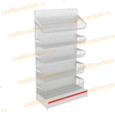 Торговый стеллаж с корзиной 1950*400*1000 - uralbiznesstroi.ru – Волгоград