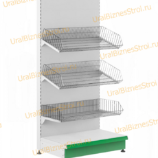 Торговый стеллаж с корзиной 1450*400*900 - uralbiznesstroi.ru – Волгоград