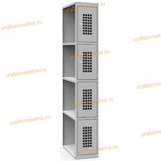  Шкаф сумочный разборный 300х500х1850 (ШхГхВ) 4-ячеечный 1х секционный S-0,6мм (дополнительная секция) - uralbiznesstroi.ru – Волгоград