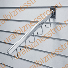 F 112 Кронштейн наклонный, с 5-ю крючками , 400 мм, хром - uralbiznesstroi.ru – Волгоград