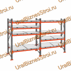 Стеллаж с выкатными платформами  3000*3600*1050 4 яруса 16 платформ - uralbiznesstroi.ru – Волгоград