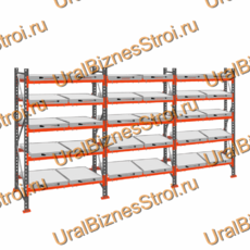 Стеллаж с выкатными платформами  3000*5400*1050 5 яруса 30 платформ - uralbiznesstroi.ru – Волгоград