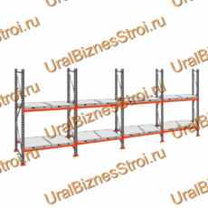 Стеллаж с выкатными платформами  2500*7200*1050 2 яруса 16 платформ - uralbiznesstroi.ru – Волгоград