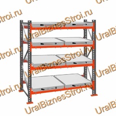 Стеллаж с выкатными платформами  2500*1800*1050 4 яруса 8 платформ - uralbiznesstroi.ru – Волгоград