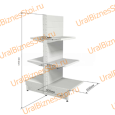 Торговый островной стеллаж 1450*500*600 3 полки - uralbiznesstroi.ru – Волгоград