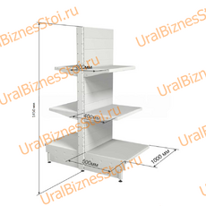Торговый островной стеллаж 1450*500*1000 3 полки - uralbiznesstroi.ru – Волгоград