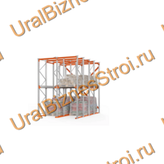 Стеллаж набивной паллетный (4000х3060х4000 мм), 2 линии, 2 яруса - uralbiznesstroi.ru – Волгоград