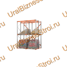 Стеллаж паллетный набивной (4000х3060х1800 мм), 2 линии, 2 яруса - uralbiznesstroi.ru – Волгоград