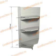 Торговый угловой стеллаж 1450*500*900 3 полки - uralbiznesstroi.ru – Волгоград