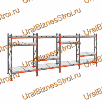 Стеллаж с выкатными платформами  2000*7200*1050 3 яруса 24 платформы - uralbiznesstroi.ru – Волгоград
