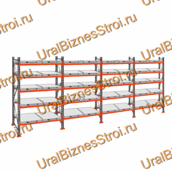 Стеллаж с выкатными платформами  2500*7200*1050 5 ярусов 40 платформ - uralbiznesstroi.ru – Волгоград
