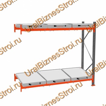 Стеллаж с выкатными платформами дополнительная секция 3000*2700*1050 2 яруса 6 платформ - uralbiznesstroi.ru – Волгоград