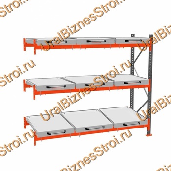 Стеллаж с выкатными платформами дополнительная секция 2500*2700*1050 3 яруса 9 платформ - uralbiznesstroi.ru – Волгоград