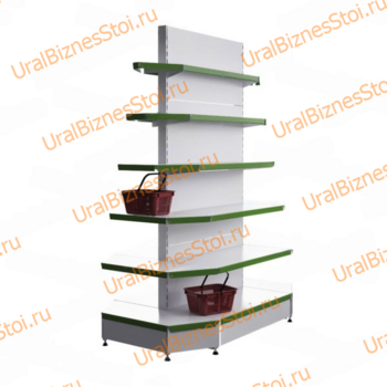 Стеллаж островной с торцевыми полками 2350*400*600 6 полок - uralbiznesstroi.ru – Волгоград