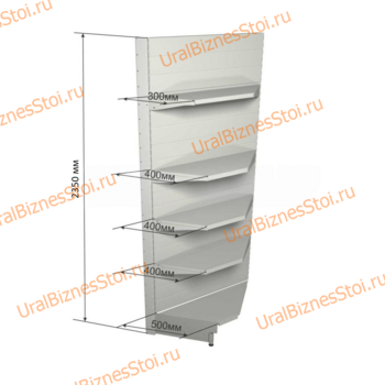 Торговый угловой стеллаж 2350*500*900 5 полок - uralbiznesstroi.ru – Волгоград
