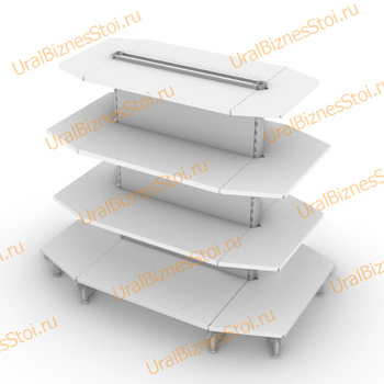 Стеллаж островной с торцевыми полками 2350*400*900 4 полки - uralbiznesstroi.ru – Волгоград