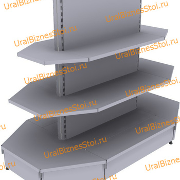 Стеллаж островной с торцевыми полками 1950*400*1200 3 полки - uralbiznesstroi.ru – Волгоград