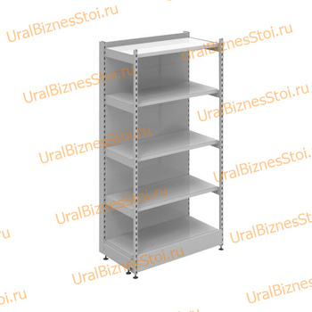 Торговый пристенный стеллаж с передней стойкой 1950*300*1200 5 полок - uralbiznesstroi.ru – Волгоград