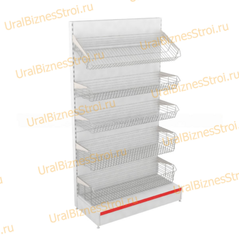 Торговый стеллаж с корзиной 1950*500*1200 - uralbiznesstroi.ru – Волгоград