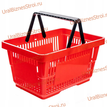 Корзина-пластик (20л) с 2-я ручк, цвет-красный - uralbiznesstroi.ru – Волгоград