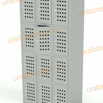  Шкаф сумочный разборный 900х500х1850 (ШхГхВ) 4х секционный 12-ячеечный S-0,8 мм - uralbiznesstroi.ru – Волгоград