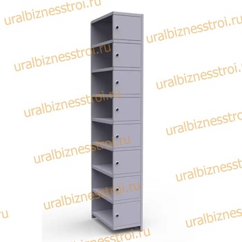  Шкаф сумочный разборный 400х500х1850 (ШхГхВ) 1х секционный 8-ячеечный S-0,7 мм (Дополнительная секция) - uralbiznesstroi.ru – Волгоград