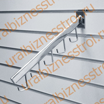 F 112 Кронштейн наклонный, с 5-ю крючками , 400 мм, хром - uralbiznesstroi.ru – Волгоград