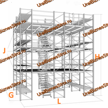 Мезонинный стеллаж 30м*16м 4 этажа 1920 м2 - uralbiznesstroi.ru – Волгоград
