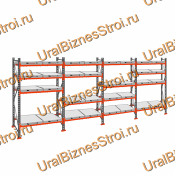 Стеллаж с выкатными платформами  2500*7200*1050 4 яруса 32 платформы - uralbiznesstroi.ru – Волгоград