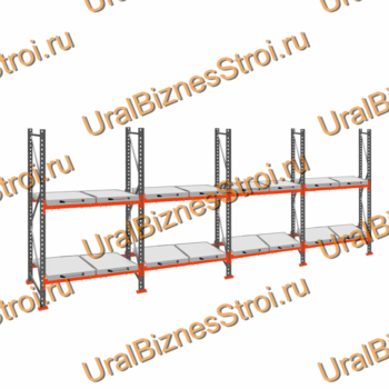 Стеллаж с выкатными платформами  2500*7200*1050 2 яруса 16 платформ - uralbiznesstroi.ru – Волгоград