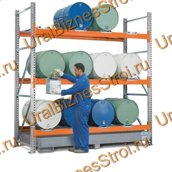 Паллетный стеллаж для бочек 3500*1050*2700 3 яруса 1210 кг на ярус - uralbiznesstroi.ru – Волгоград