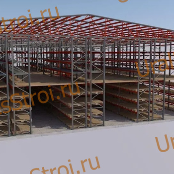 Быстровозводимый склад (мезонин) на паллетных стеллажах 20000*27000*10000 2 этажа - uralbiznesstroi.ru – Волгоград