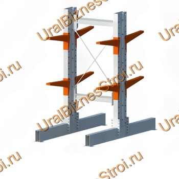 Стеллаж консольный двусторонний 2000х1150х2020 мм тяжелый 3 яруса - uralbiznesstroi.ru – Волгоград